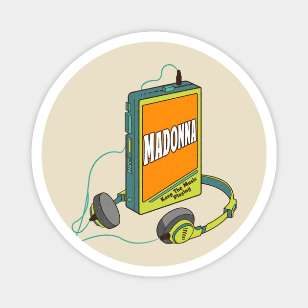 Madonna / Retro Walkman Design / Retro Music Art Magnet by EliseOB